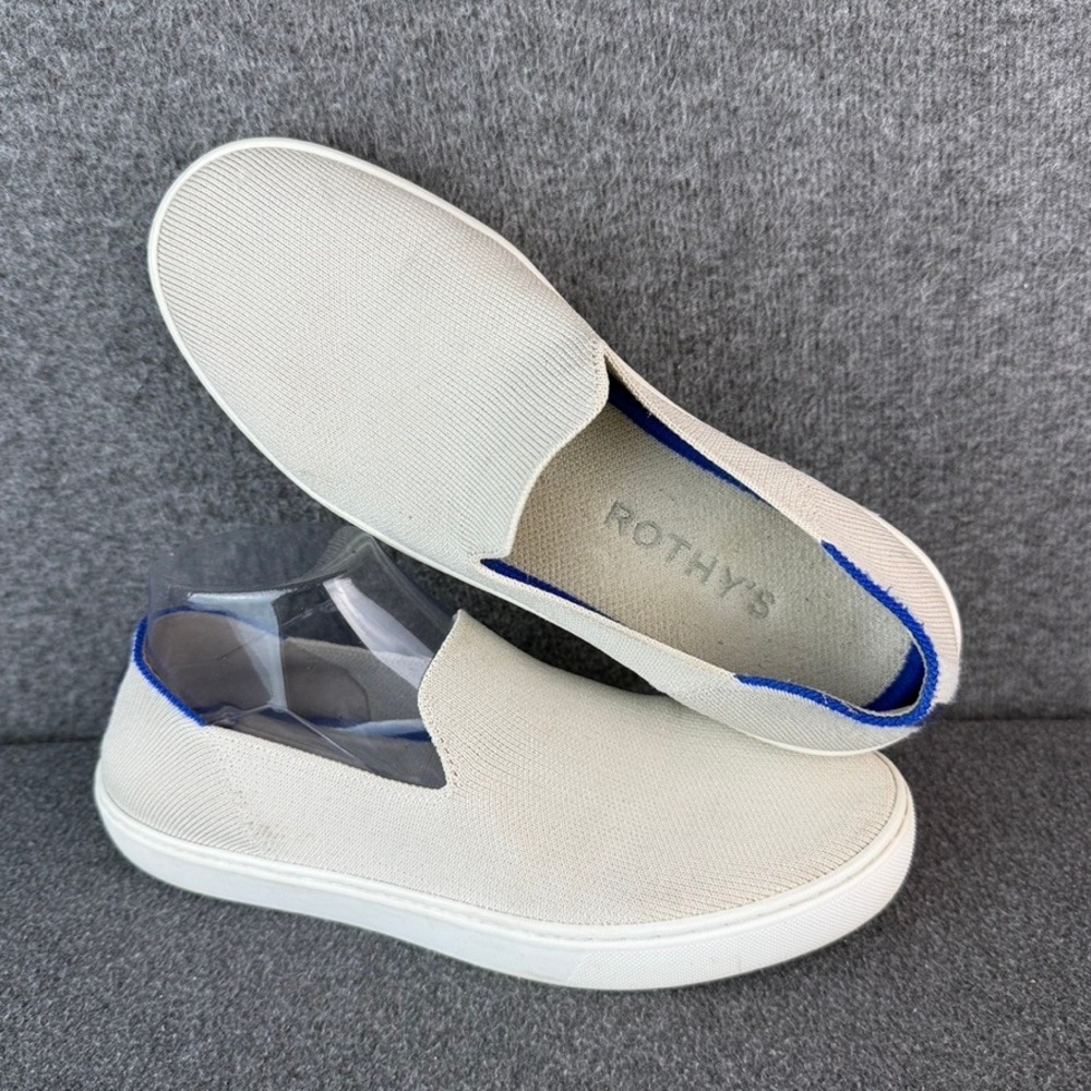 Rothy's The Sneaker Women 9 Sand Beige Recycled Knit Slip On Shoes